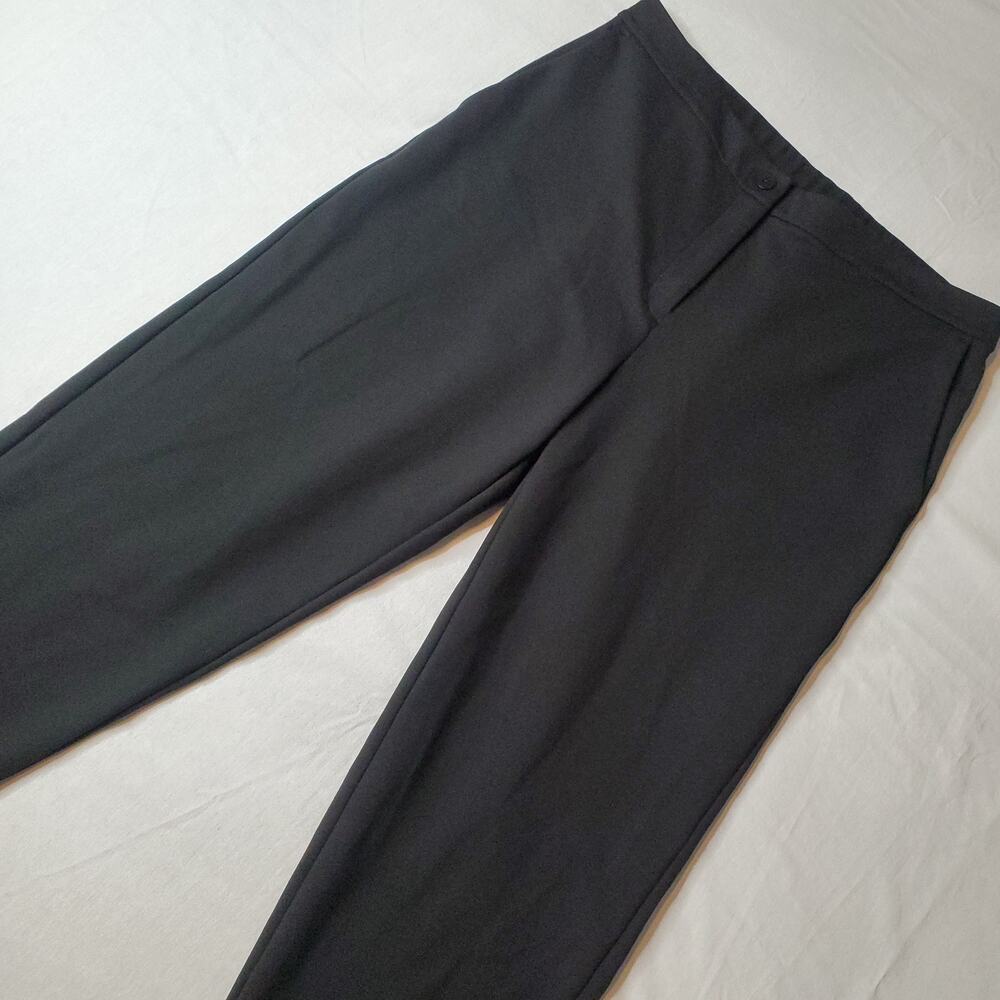 Eileen Fisher Women's Size L Tencel Blend Ponte Knit Straight Crop Pants Black